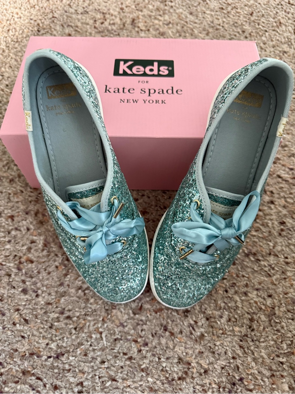 Keds for kate spade Glitter Ribbon Lace Sneakers